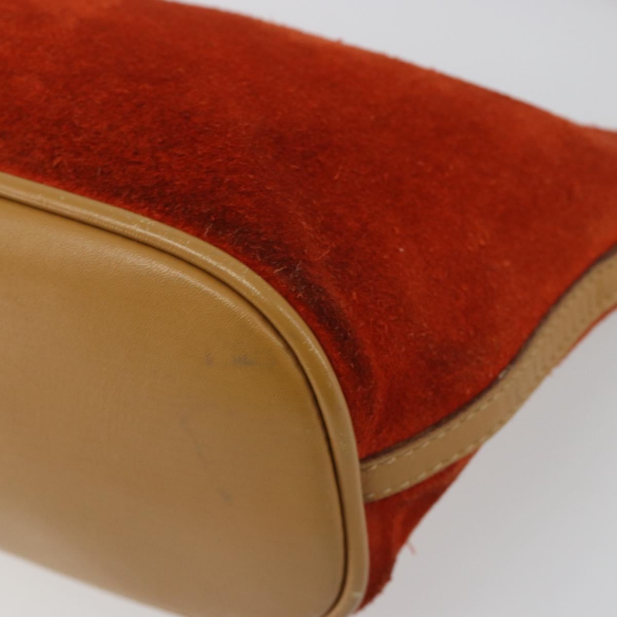 GUCCI Accessory Pouch Suede Orange Gold 039 1103 2123 Auth 188458