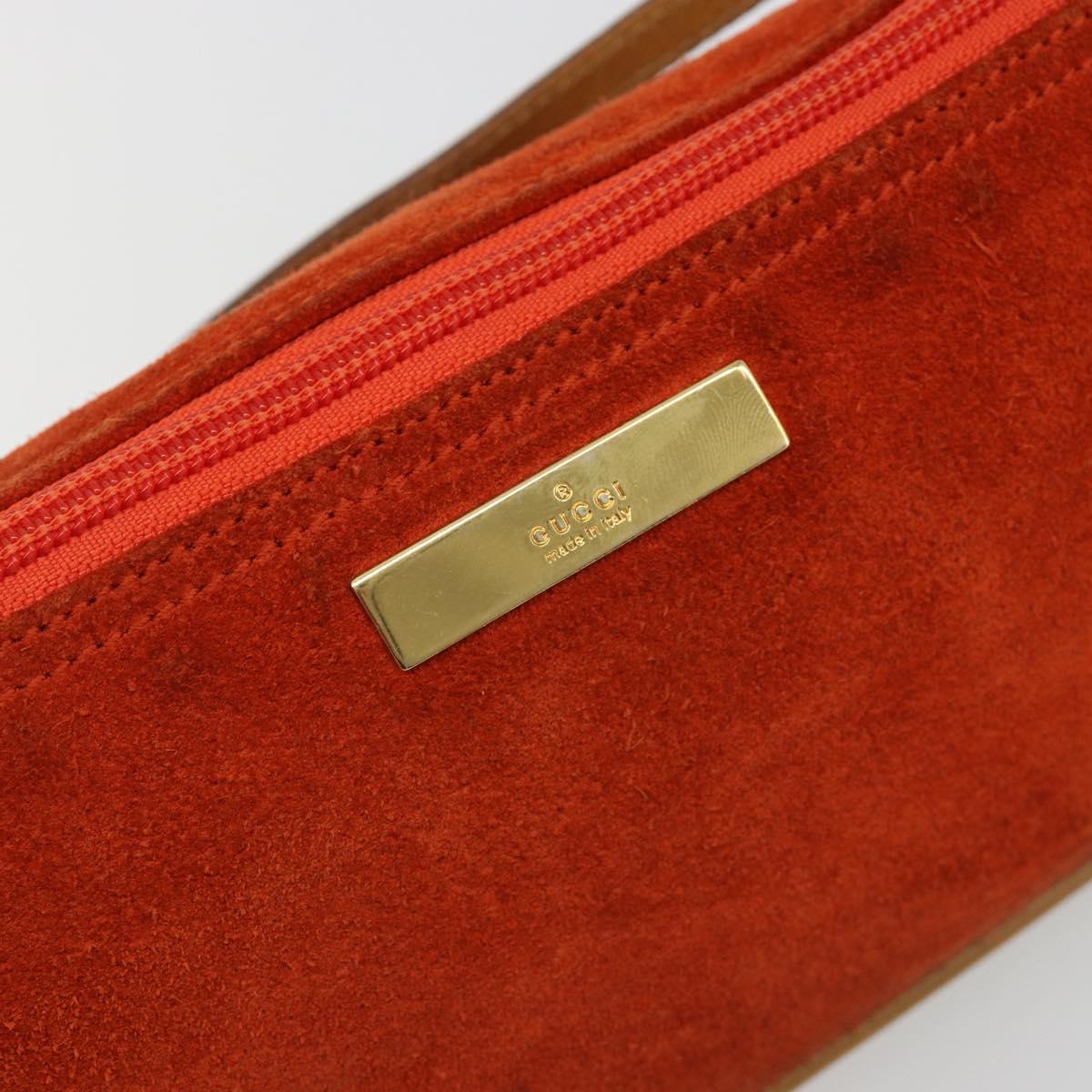 GUCCI Accessory Pouch Suede Orange Gold 039 1103 2123 Auth 188458