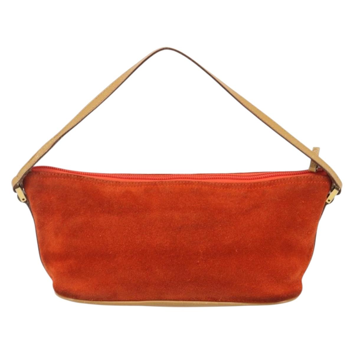 GUCCI Accessory Pouch Suede Orange Gold 039 1103 2123 Auth 188458