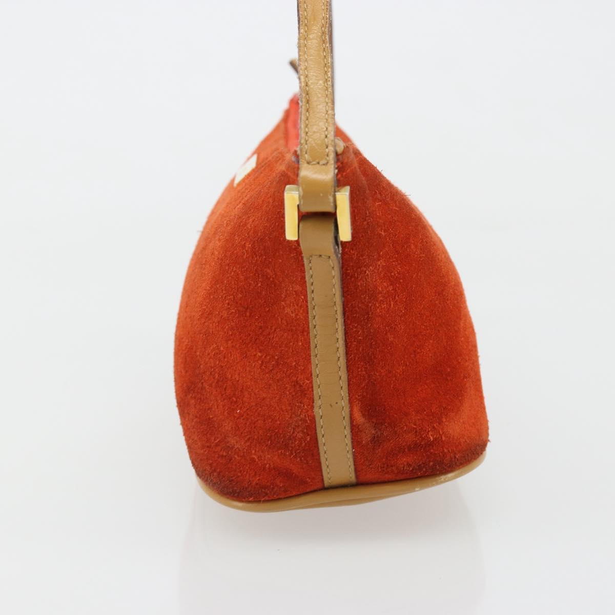 GUCCI Accessory Pouch Suede Orange Gold 039 1103 2123 Auth 188458