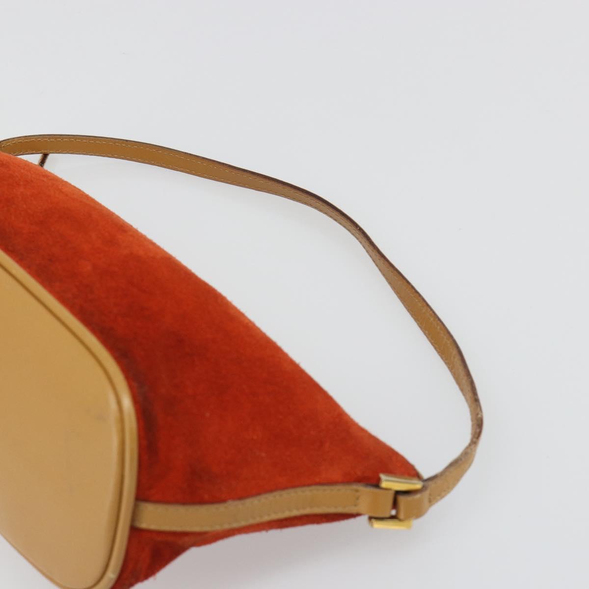 GUCCI Accessory Pouch Suede Orange Gold 039 1103 2123 Auth 188458