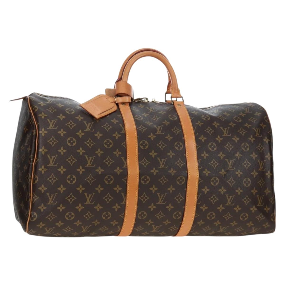 LOUIS VUITTON Monogram Keepall 55 Boston Bag M41424 LV Auth 188460SAV