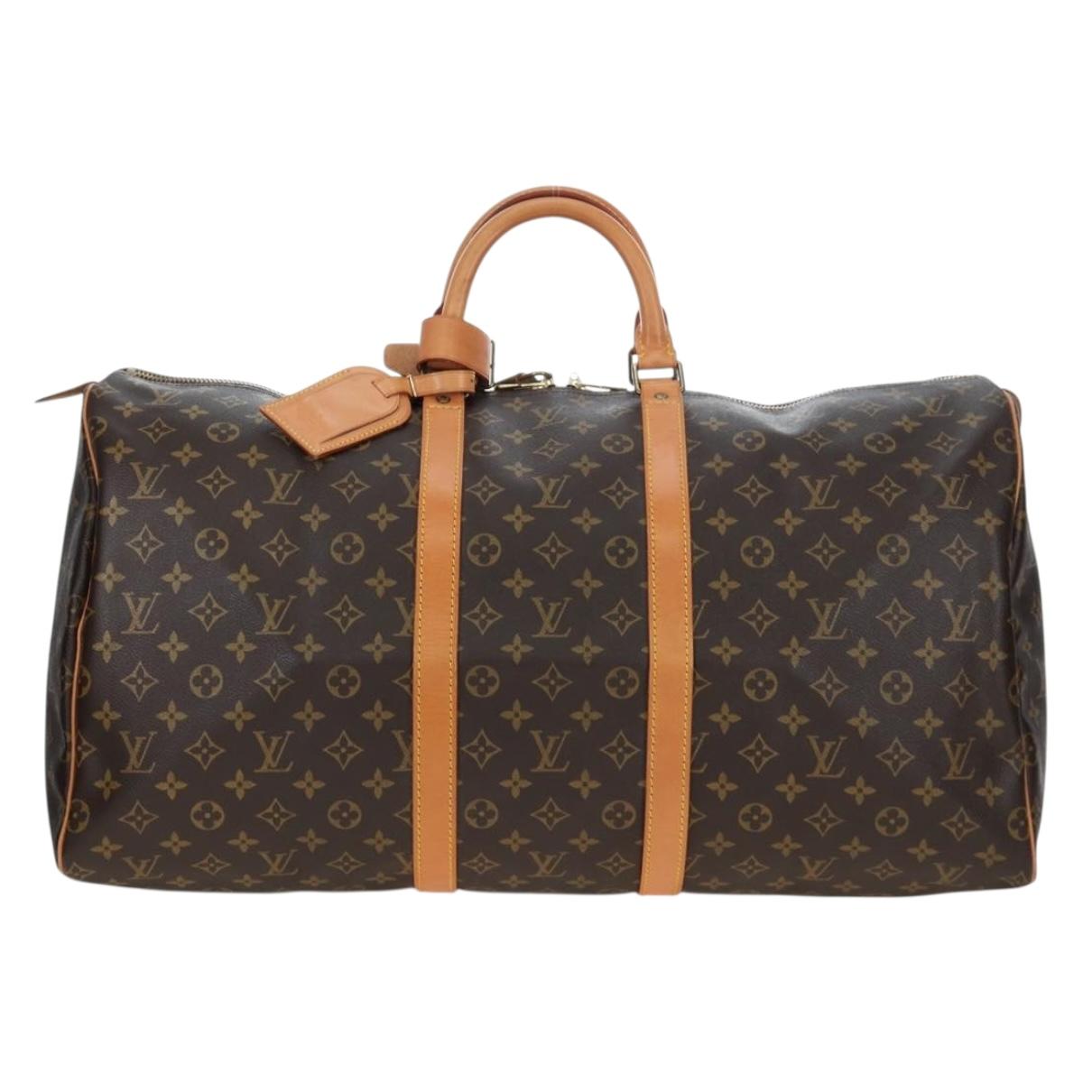 LOUIS VUITTON Monogram Keepall 55 Boston Bag M41424 LV Auth 188460SAV