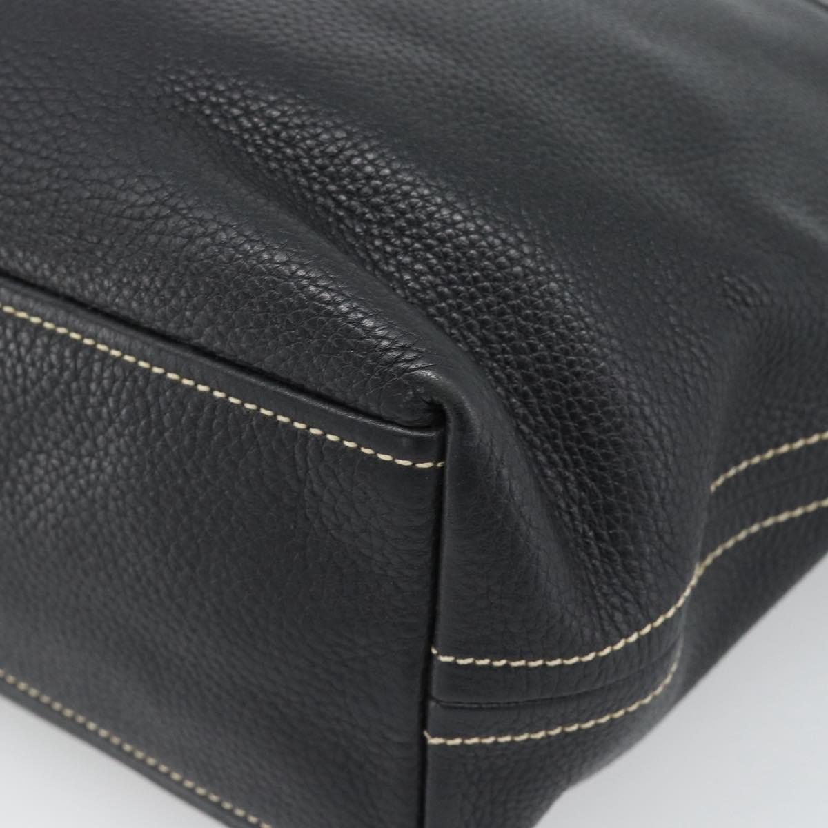 PRADA Shoulder Bag Leather Black Silver Auth 188461A