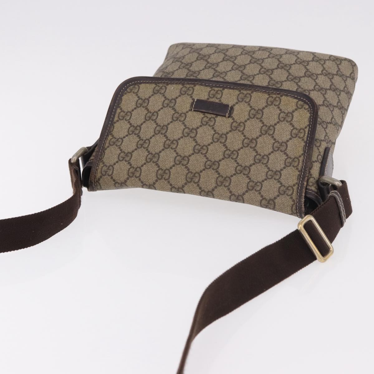 GUCCI GG Supreme Shoulder Bag PVC Beige Gold 223666 Auth 188468