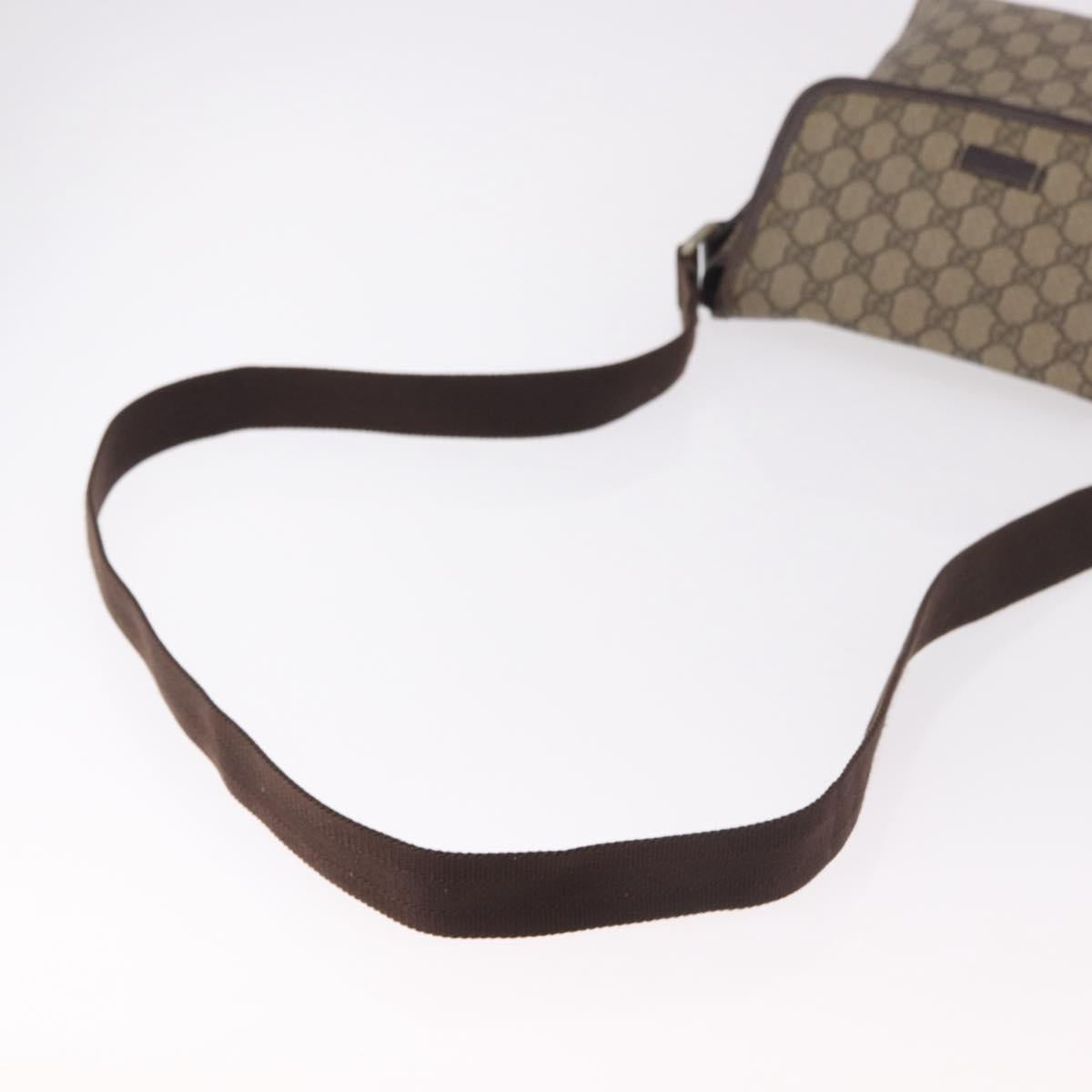 GUCCI GG Supreme Shoulder Bag PVC Beige Gold 223666 Auth 188468