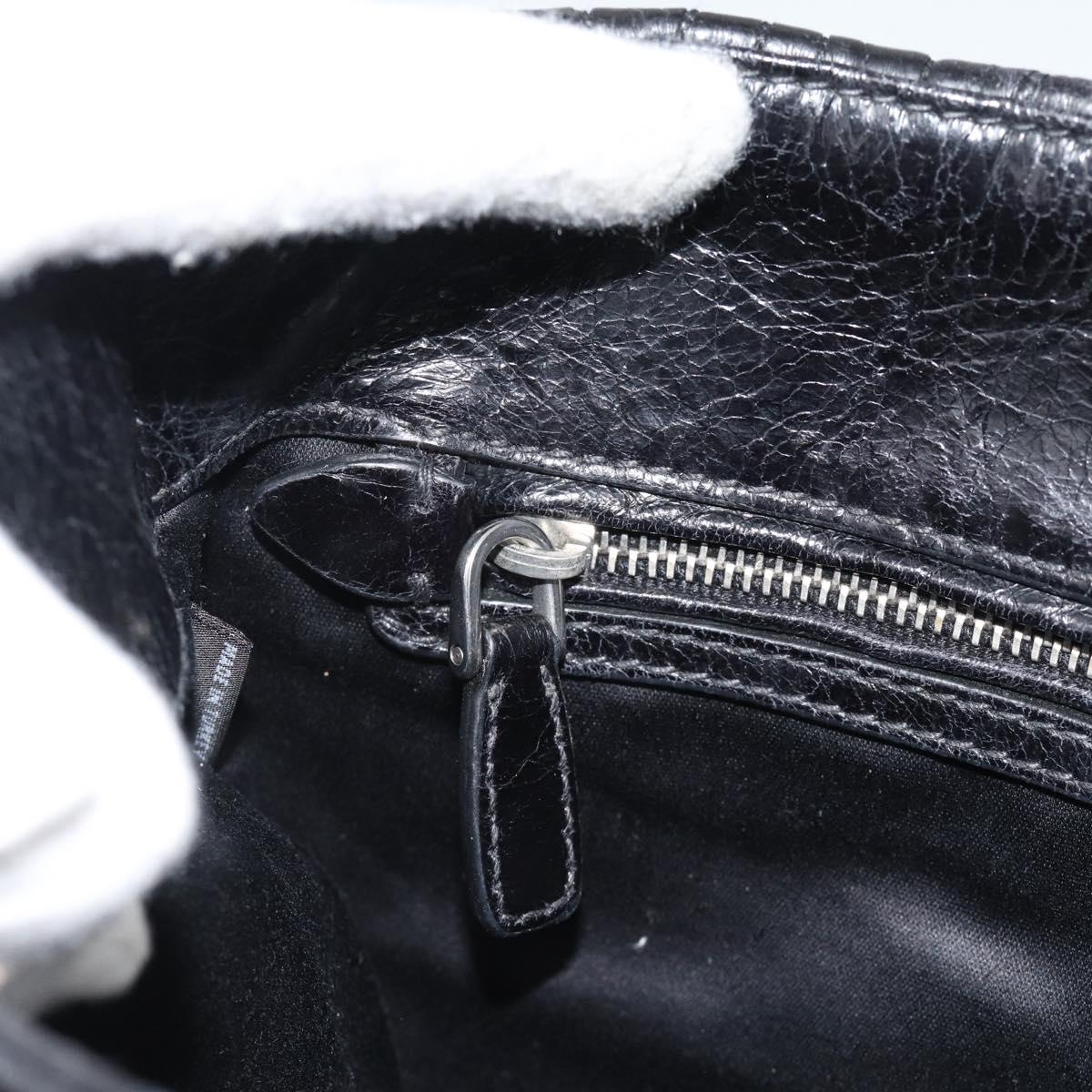 Miu Miu Matelasse Shoulder Bag Leather Black Silver Auth 188469SAM