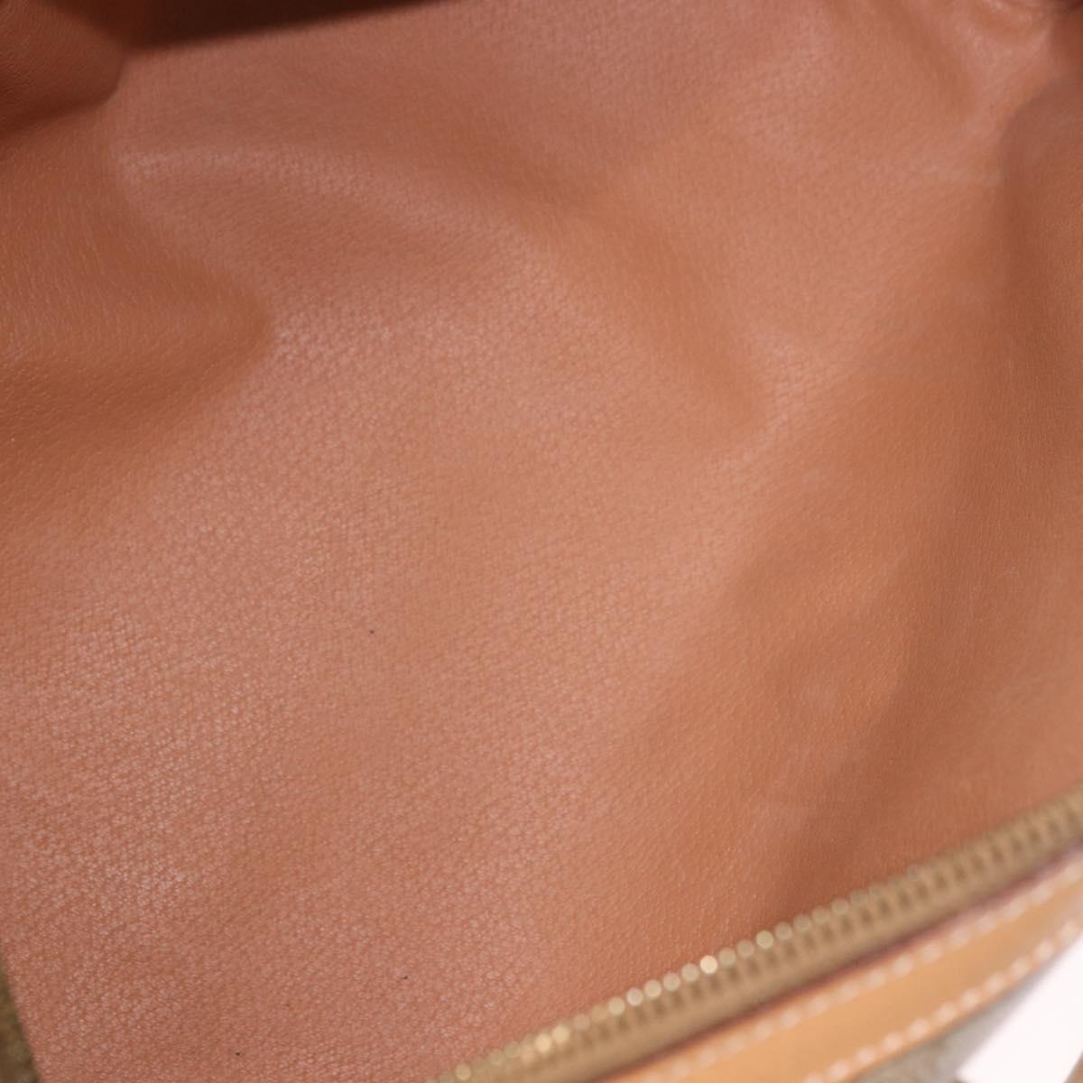CELINE Macadam Canvas Boston Bag PVC Beige Gold Auth 188481V