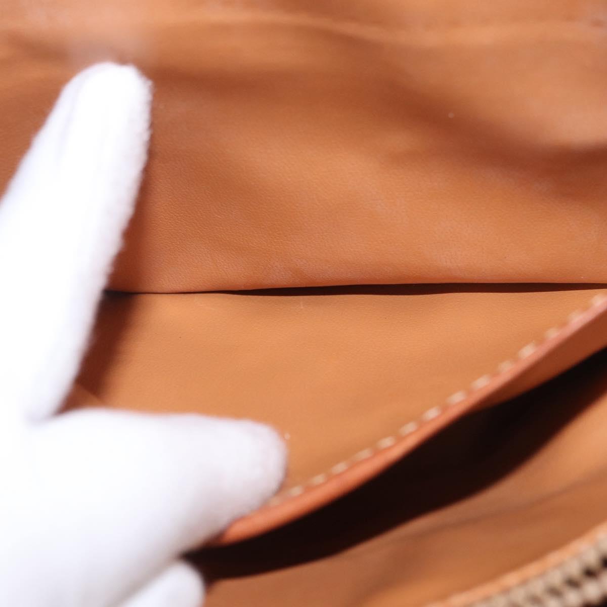 CELINE Macadam Canvas Tote Bag PVC Beige Gold Auth 188484A