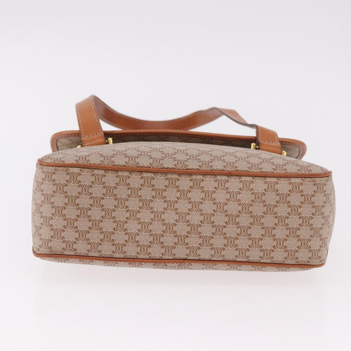 CELINE Macadam Canvas Tote Bag PVC Beige Gold Auth 188484A