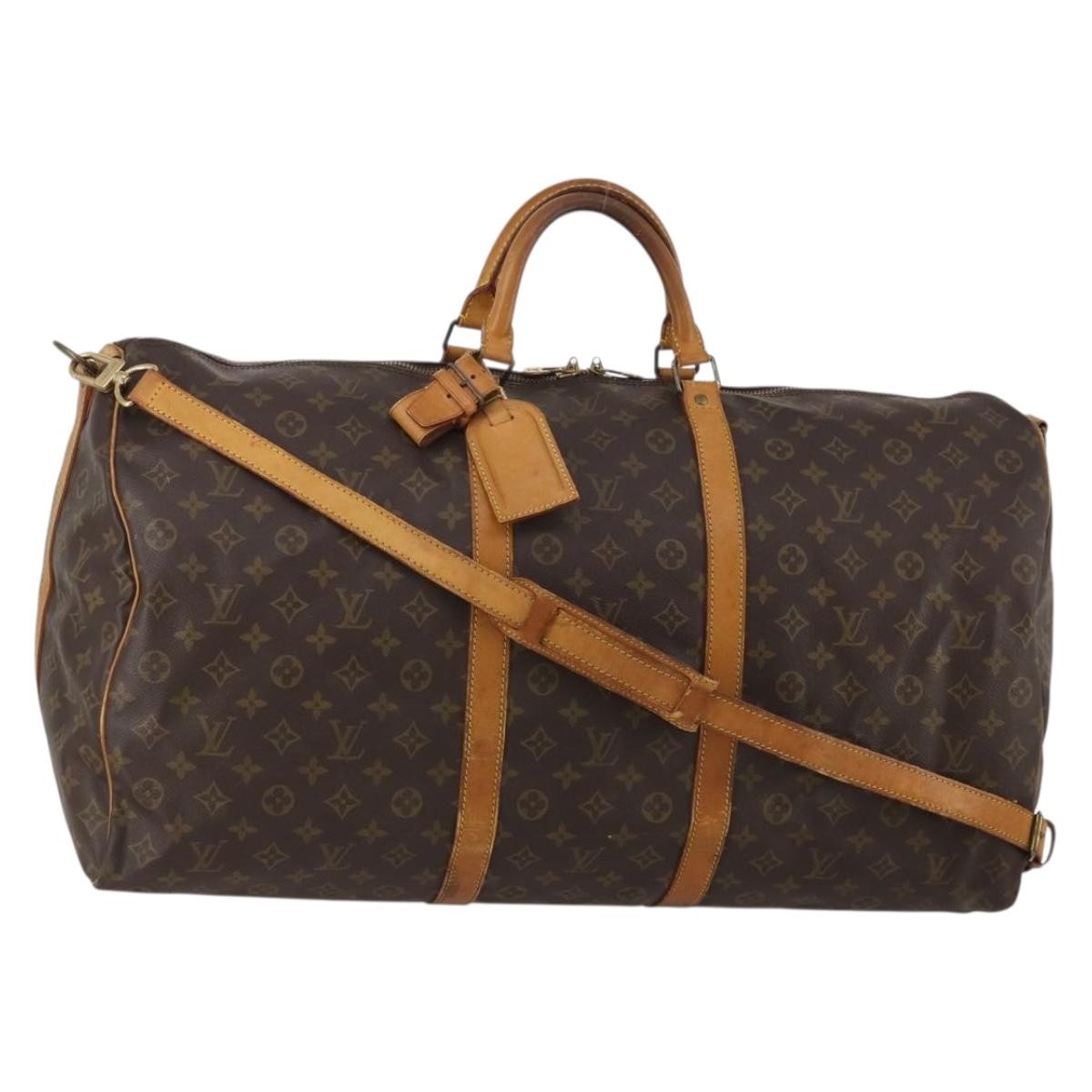 LOUIS VUITTON Monogram Keepall Bandouliere 60 Boston Bag M41412 LV Auth 188487