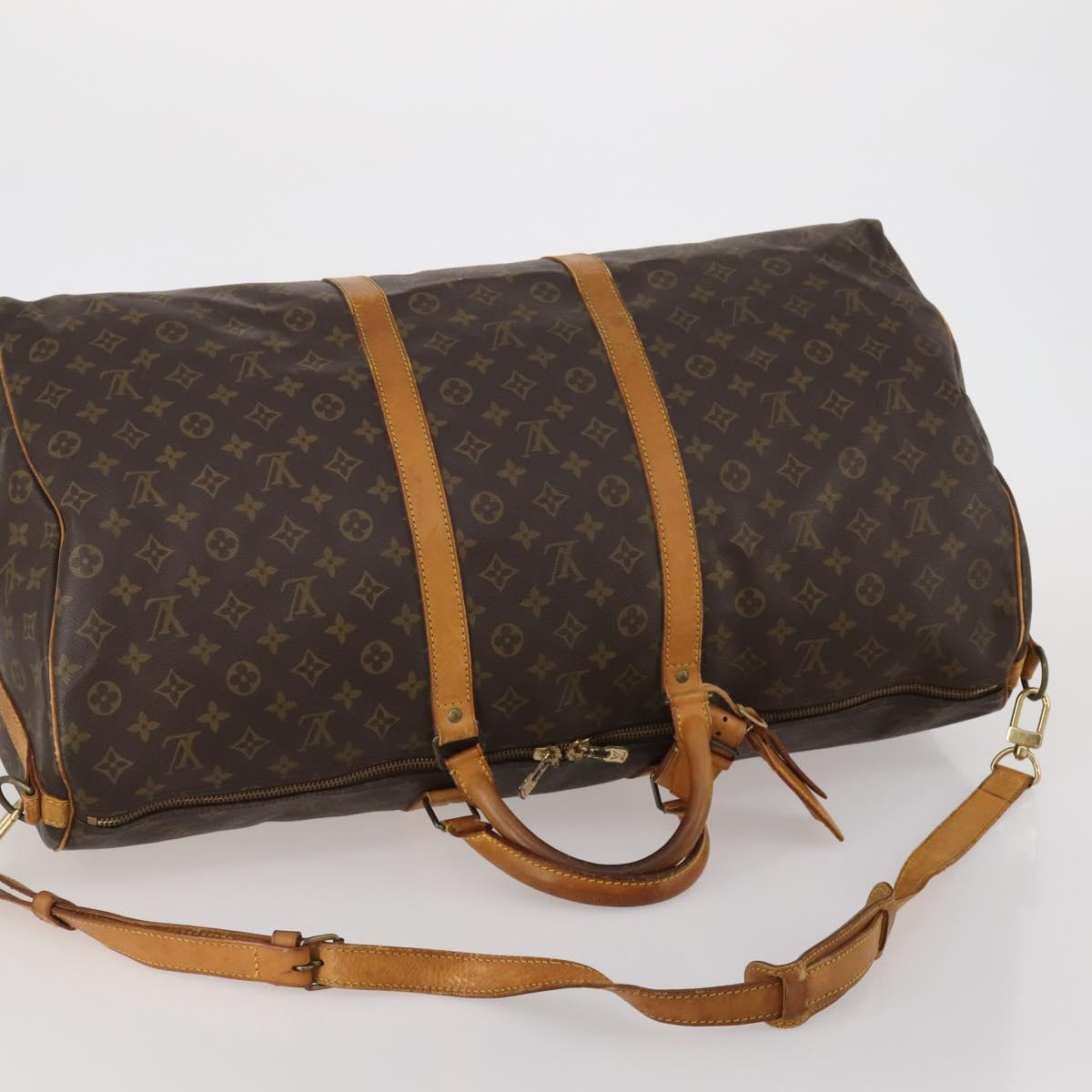 LOUIS VUITTON Monogram Keepall Bandouliere 60 Boston Bag M41412 LV Auth 188487