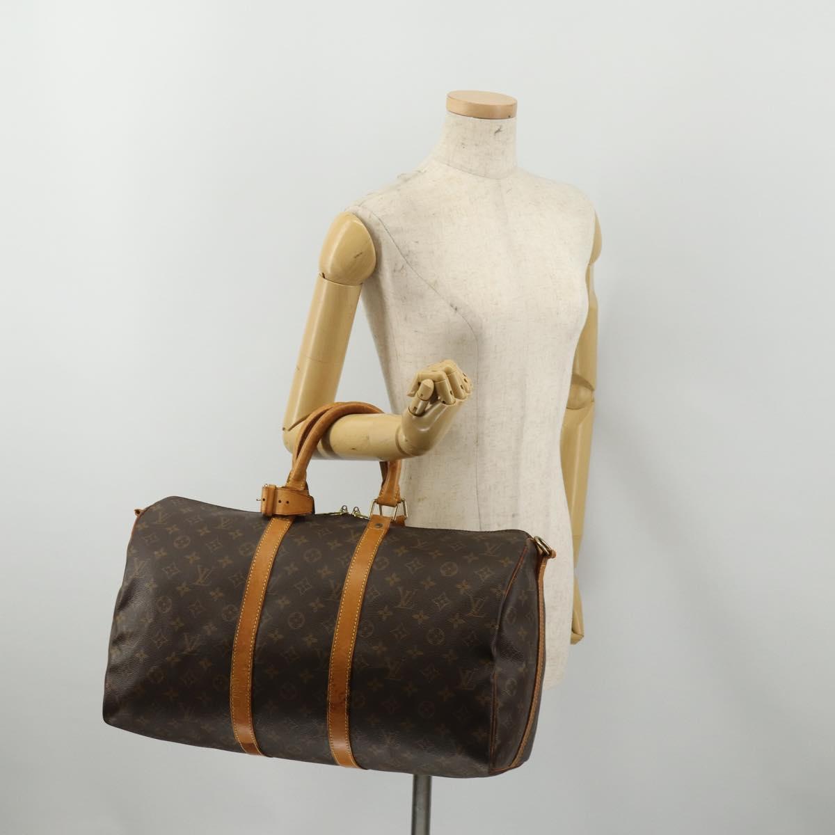 LOUIS VUITTON Monogram Keepall Bandouliere 45 Boston Bag M41418 LV Auth 188489