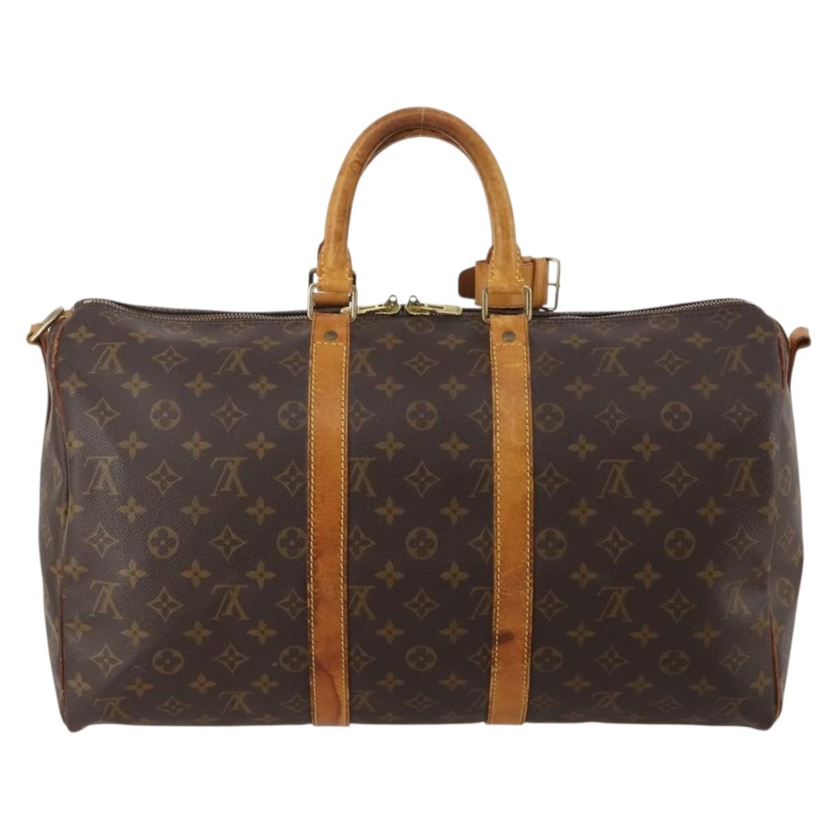LOUIS VUITTON Monogram Keepall Bandouliere 45 Boston Bag M41418 LV Auth 188489