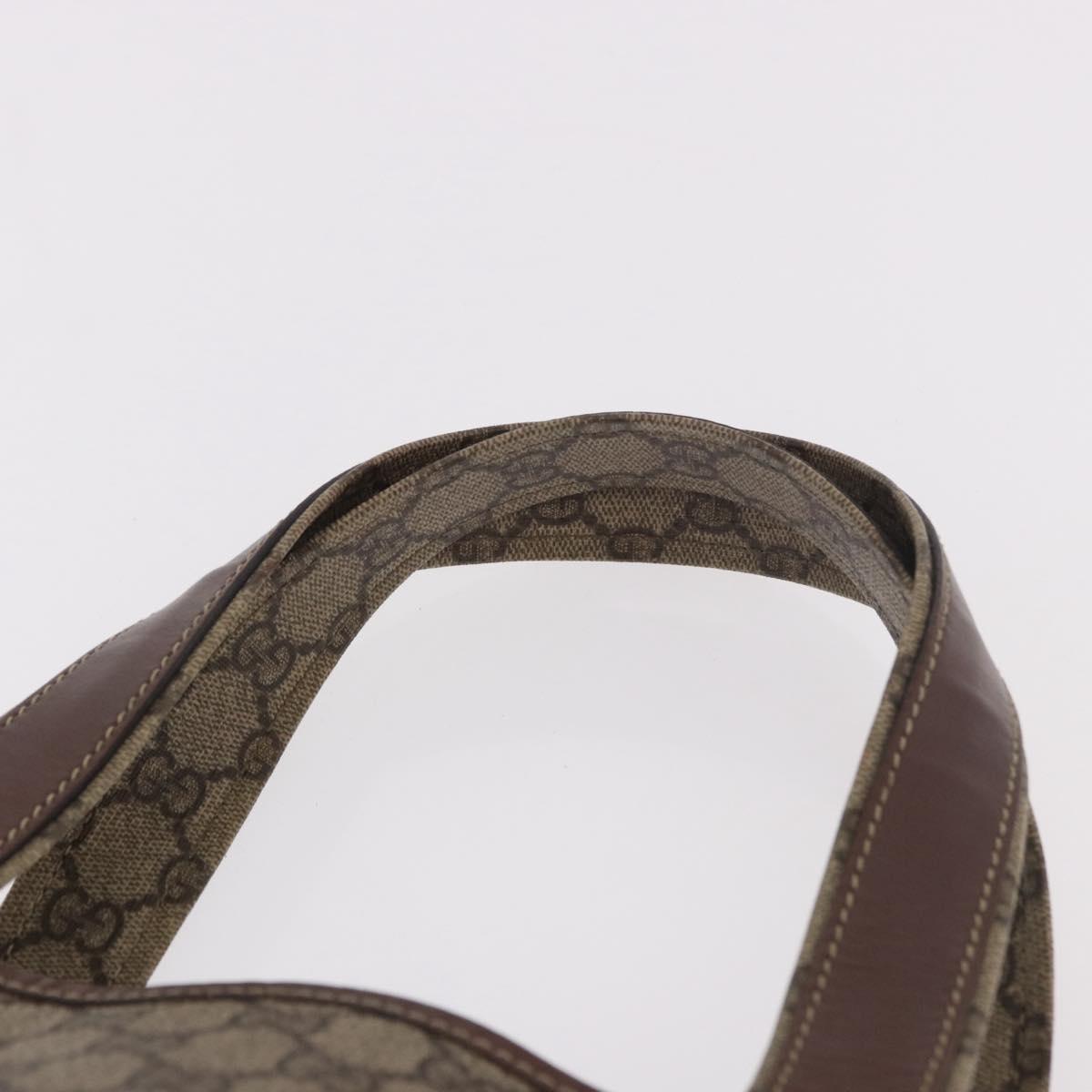 GUCCI GG Supreme Web Sherry Line Tote Bag PVC Beige Gold 211134 Auth 188490