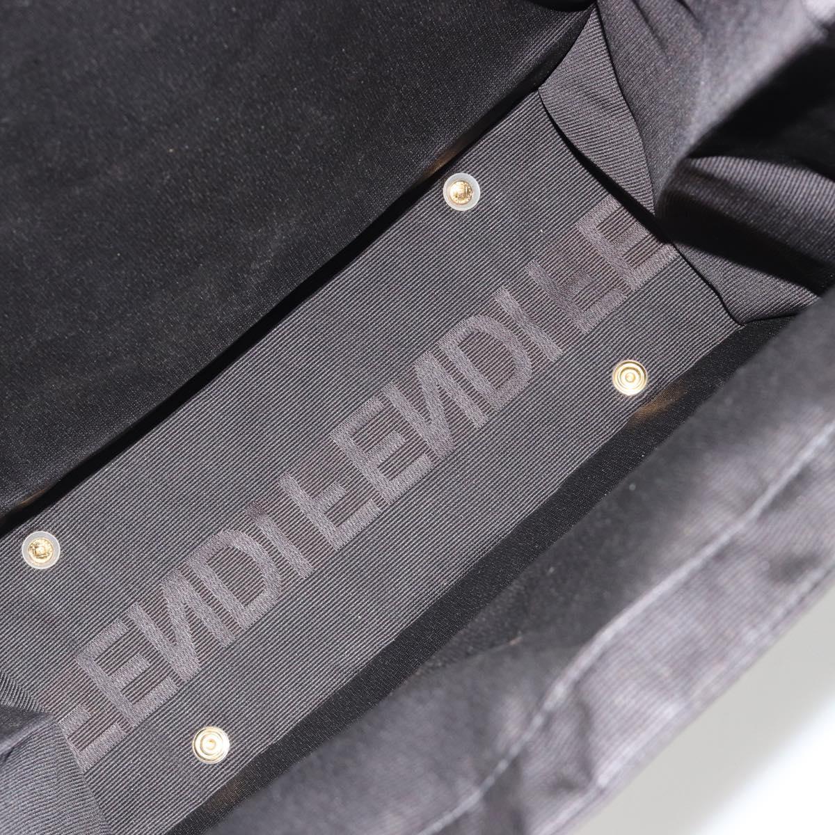 FENDI Hand Bag Canvas Black Gold Auth 188494A