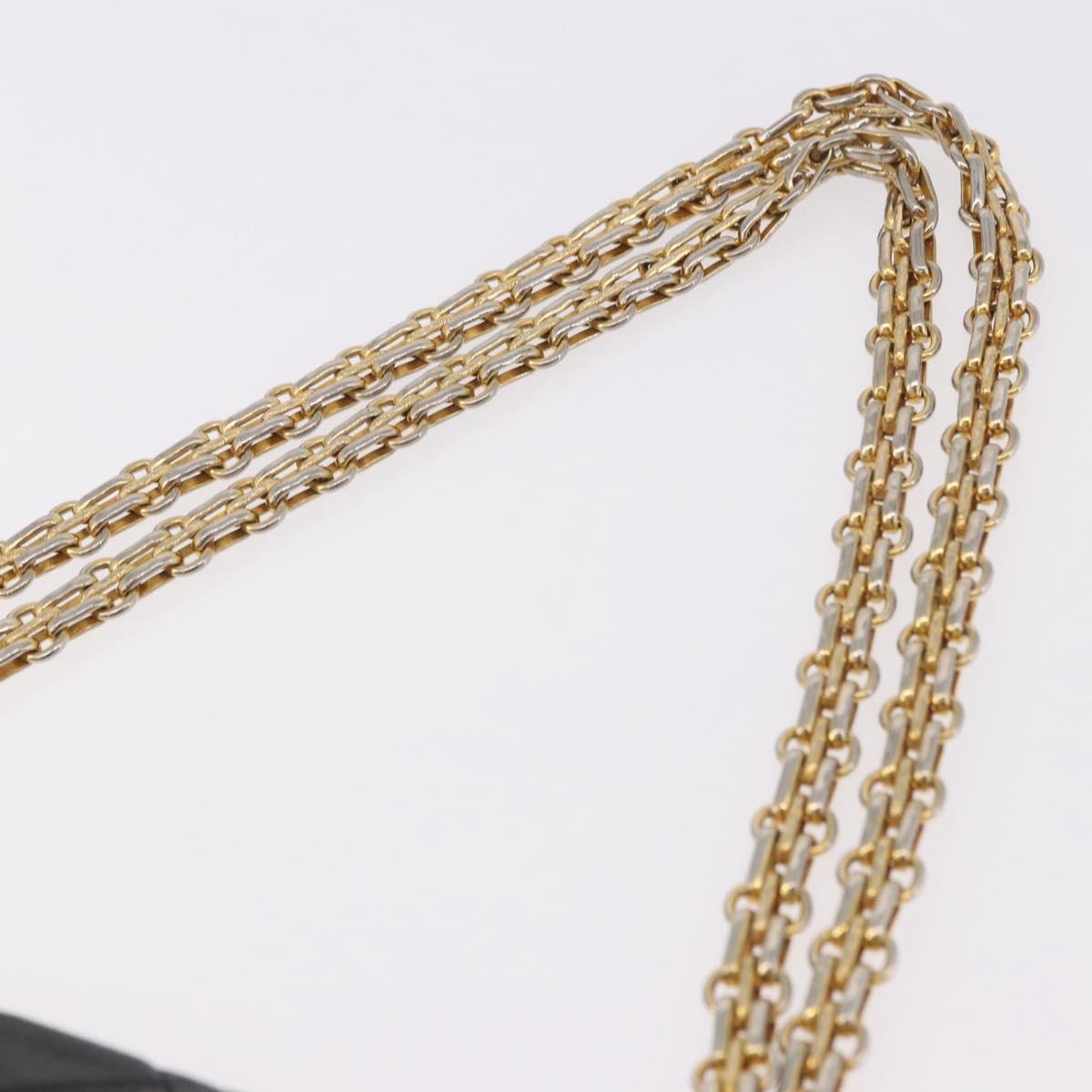 CHANEL Matelasse 25 Double Flap Chain Bag Lamb Skin Black Gold CC Auth 188495A