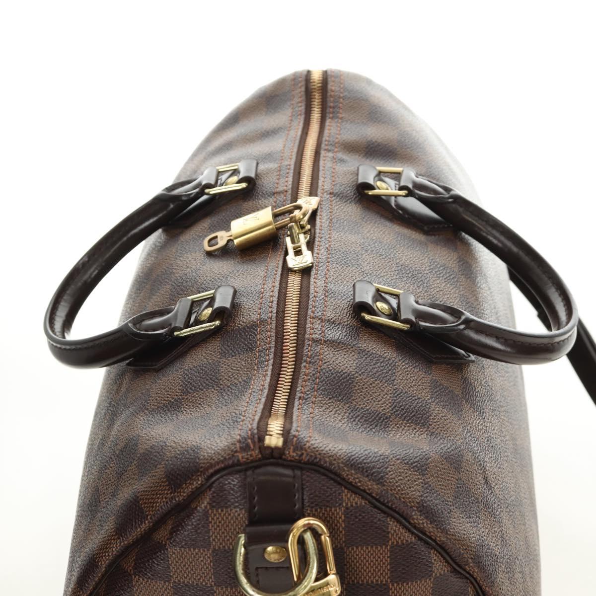 LOUIS VUITTON Damier Ebene Speedy Bandouliere 35 Hand Bag N41366 Auth 188496SAV