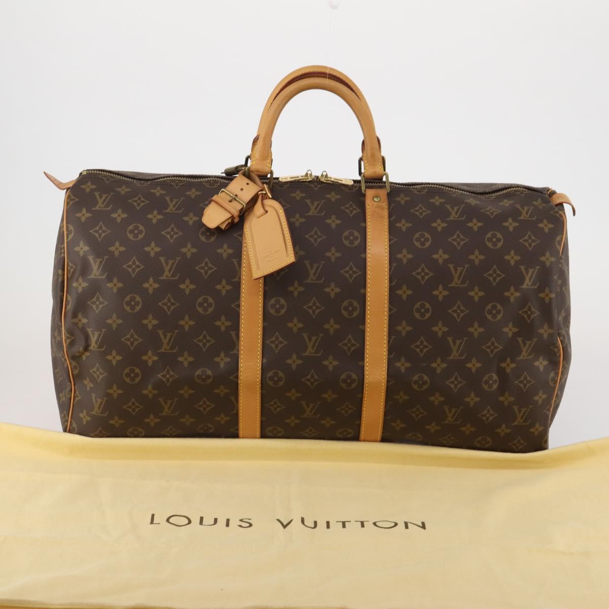 LOUIS VUITTON Monogram Keepall 55 Boston Bag M41424 LV Auth 188502SAV