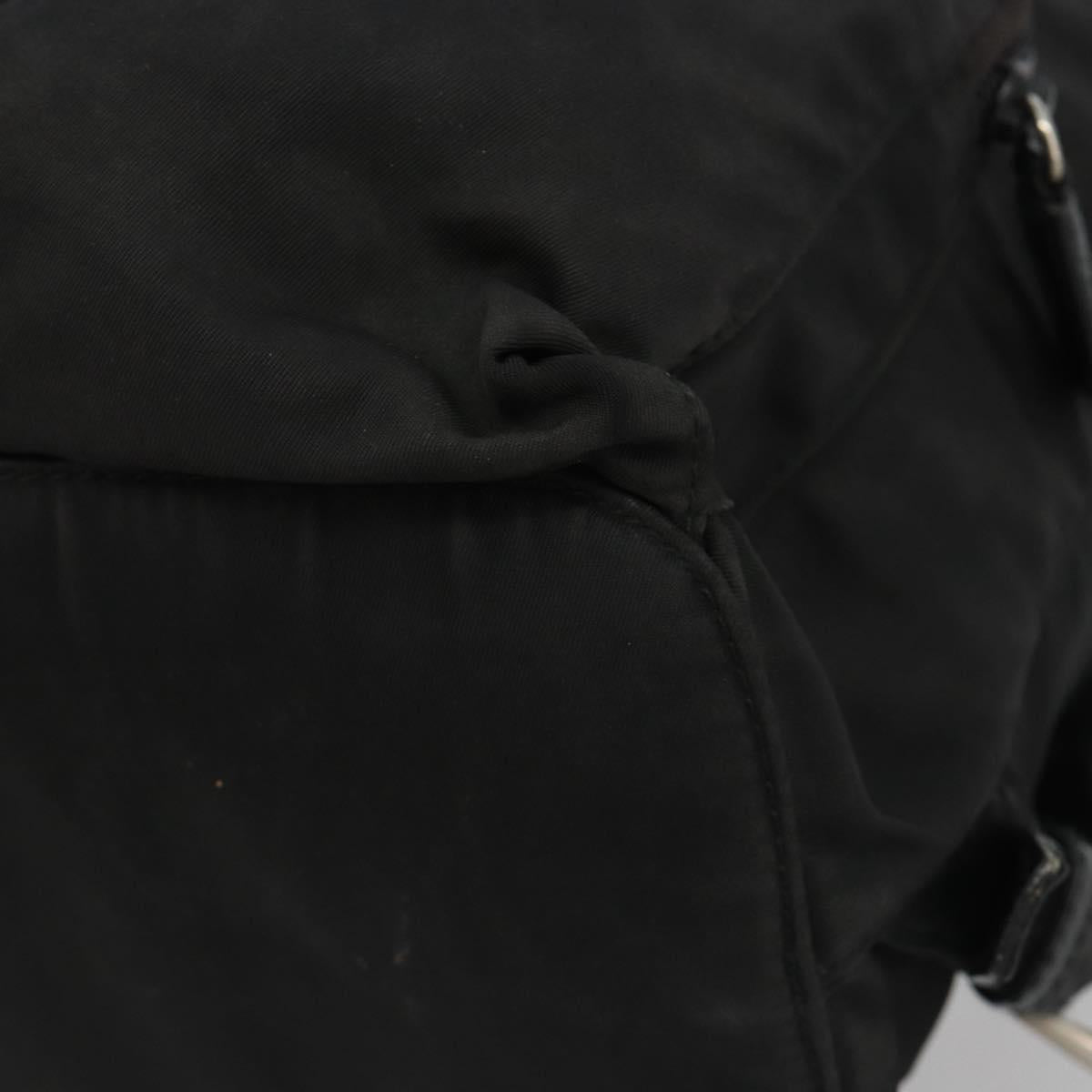 PRADA Backpack Nylon Black Silver Auth 188504