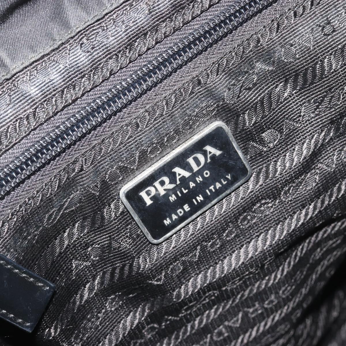PRADA Backpack Nylon Black Silver Auth 188504
