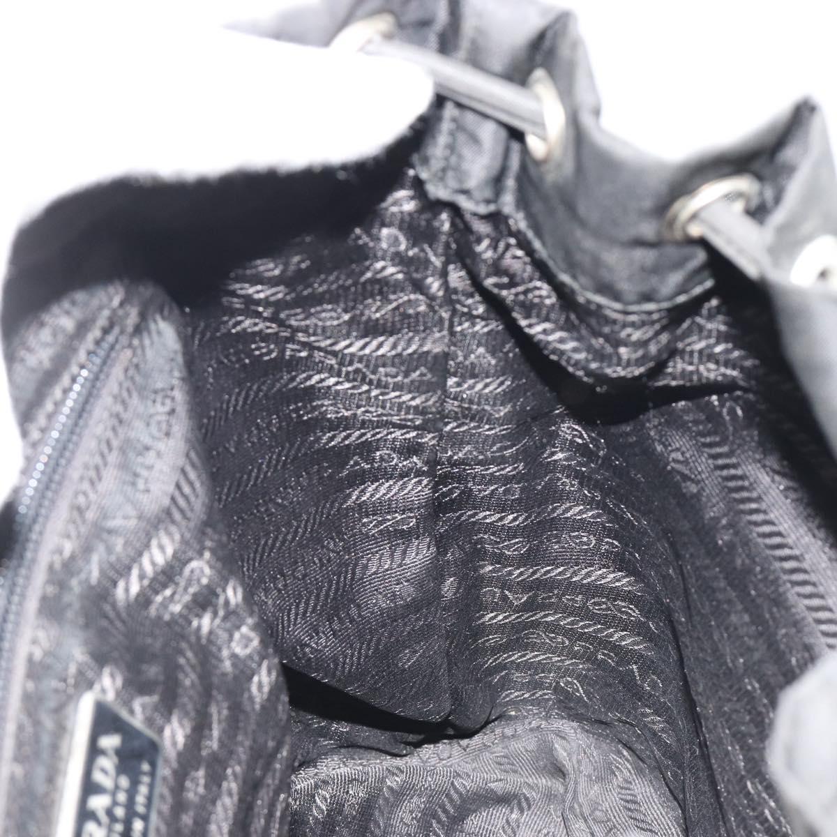 PRADA Backpack Nylon Black Silver Auth 188504