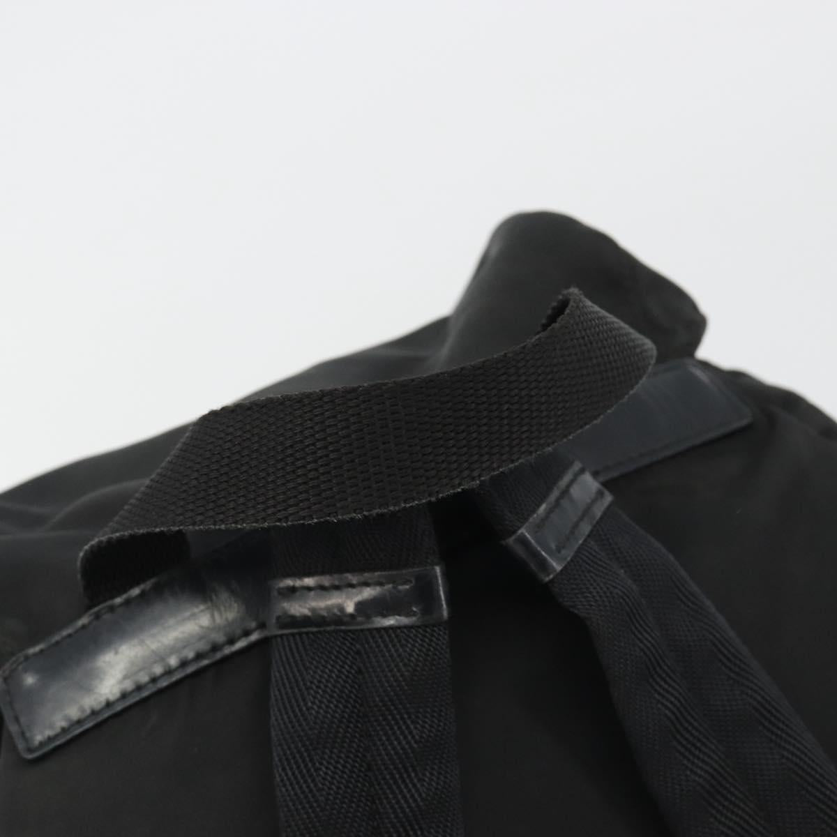 PRADA Backpack Nylon Black Silver Auth 188504