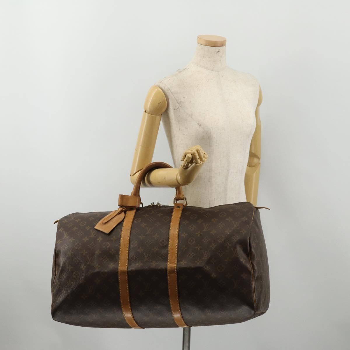 LOUIS VUITTON Monogram Keepall 55 Boston Bag M41424 LV Auth 188507