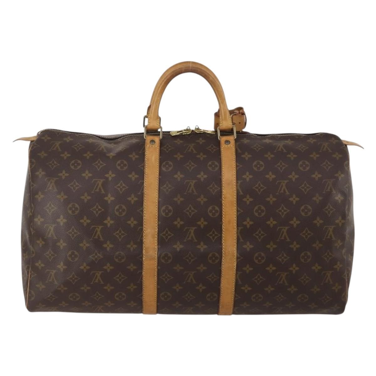 LOUIS VUITTON Monogram Keepall 55 Boston Bag M41424 LV Auth 188507