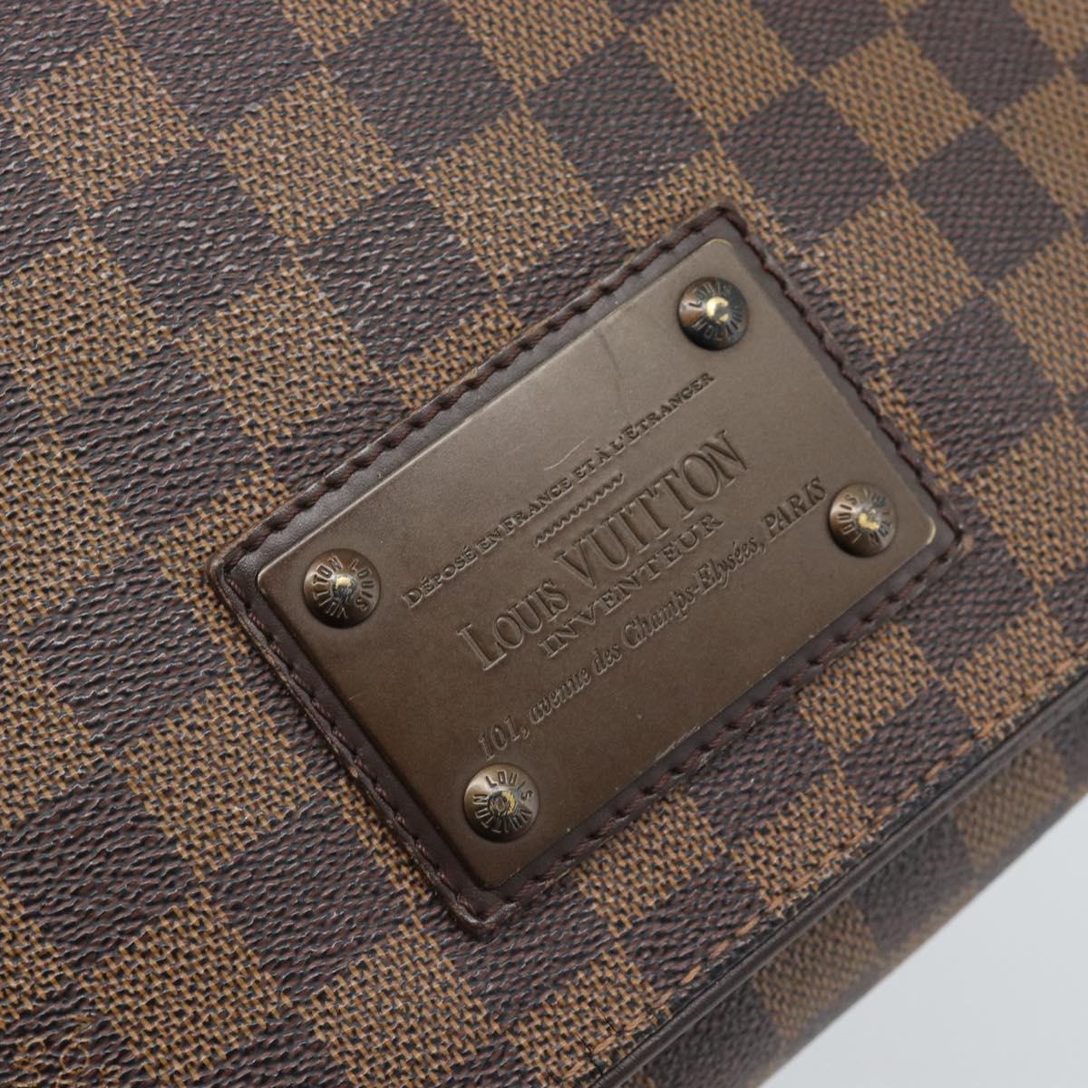 LOUIS VUITTON Damier Ebene Brooklyn PM Shoulder Bag N51210 LV Auth 188513