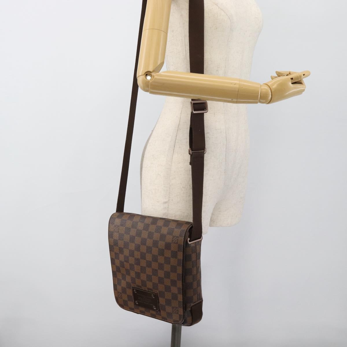 LOUIS VUITTON Damier Ebene Brooklyn PM Shoulder Bag N51210 LV Auth 188513