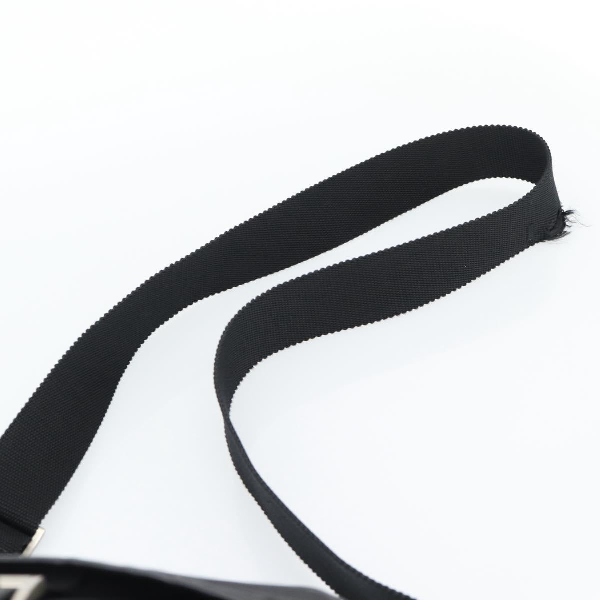 PRADA Shoulder Bag Nylon Black Silver Auth 188514