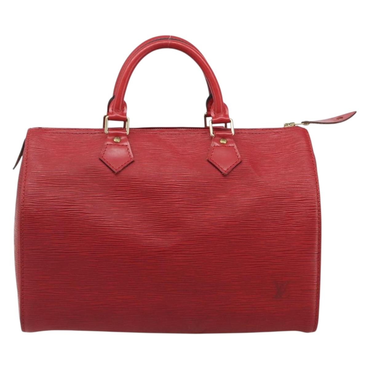 LOUIS VUITTON Epi Speedy 30 Hand Bag Castilian Red M43007 LV Auth 188522V