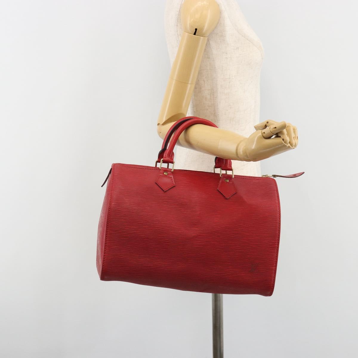 LOUIS VUITTON Epi Speedy 30 Hand Bag Castilian Red M43007 LV Auth 188522V