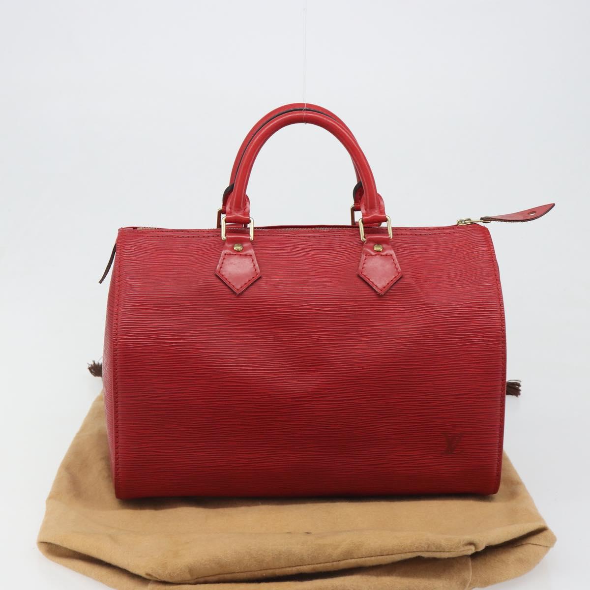 LOUIS VUITTON Epi Speedy 30 Hand Bag Castilian Red M43007 LV Auth 188522V