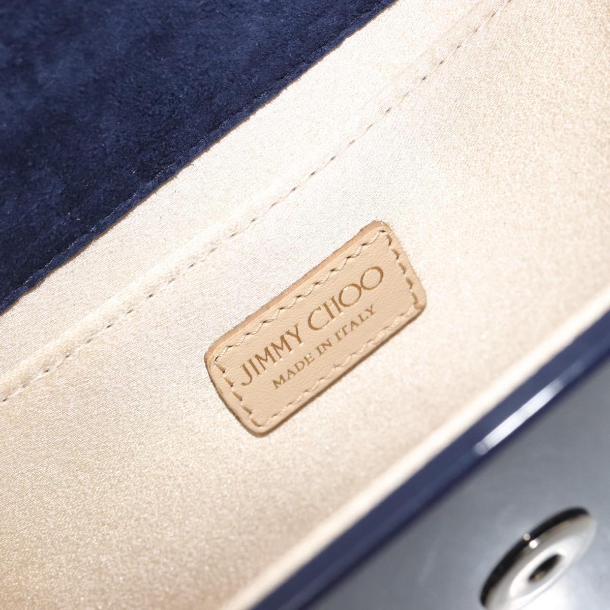 Jimmy Choo Chain Shoulder Bag plastic Navy Auth 188525