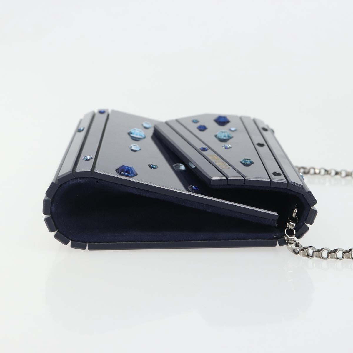 Jimmy Choo Chain Shoulder Bag plastic Navy Auth 188525