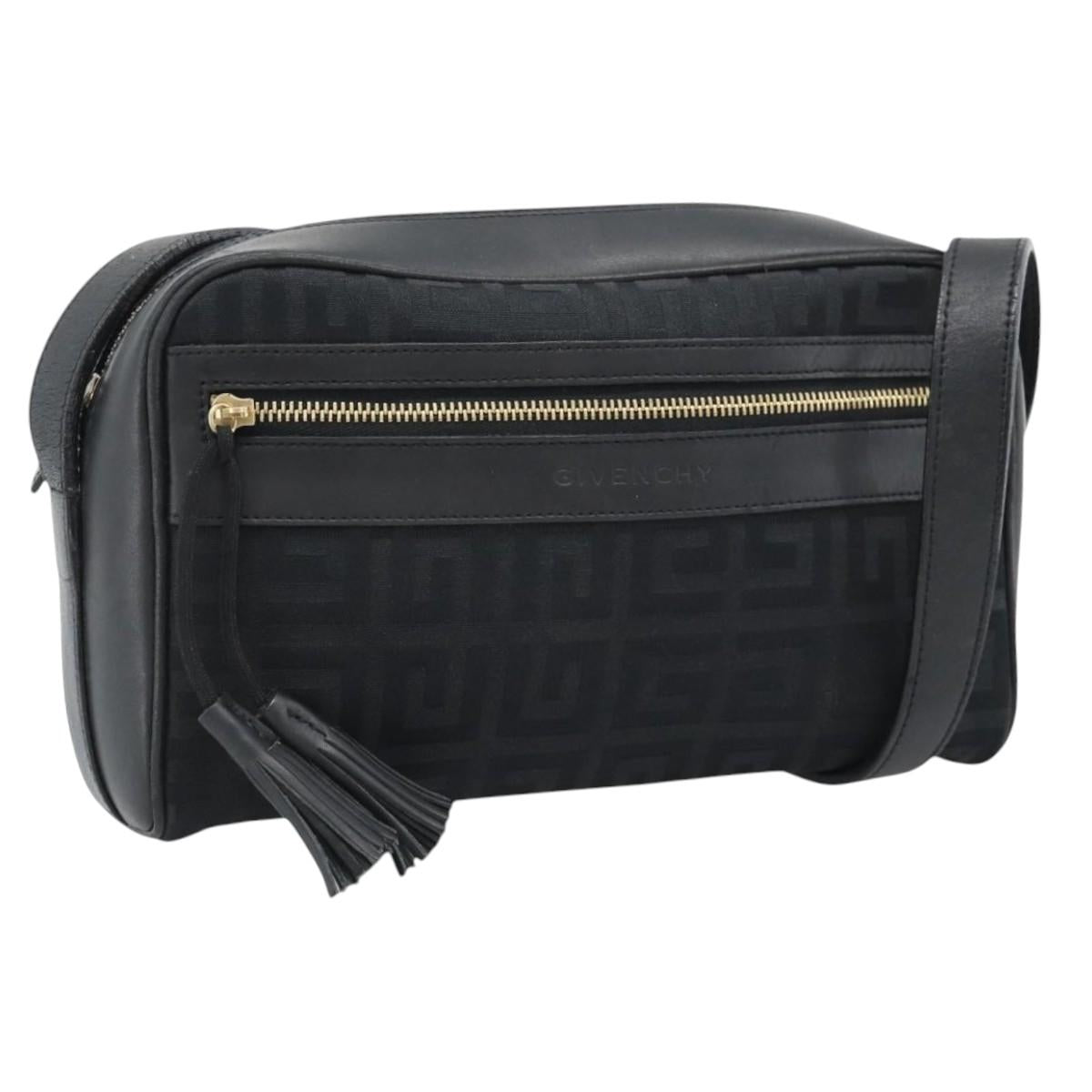 GIVENCHY Shoulder Bag Canvas Black Auth 188526