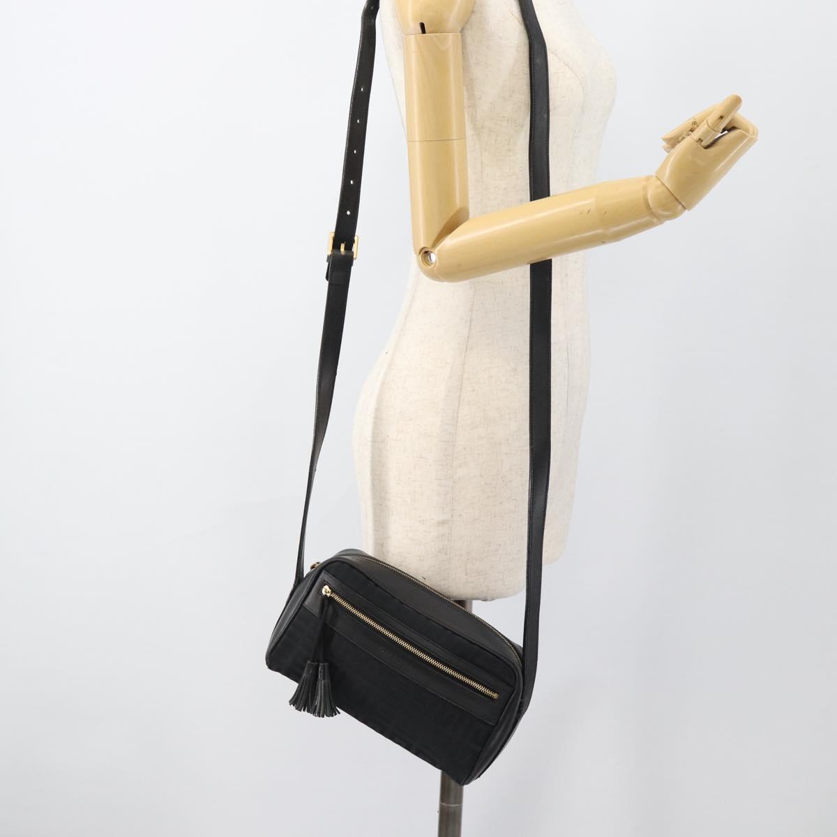 GIVENCHY Shoulder Bag Canvas Black Auth 188526