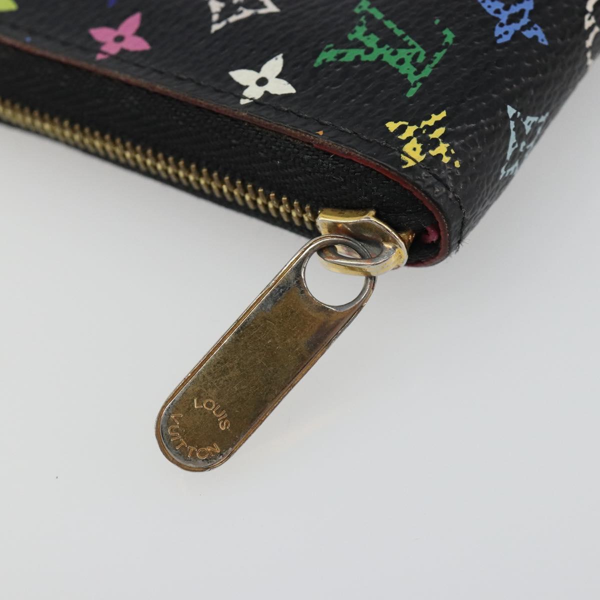 LOUIS VUITTON Multicolor Zippy Coin Purse Black M93740 LV Auth 188528A
