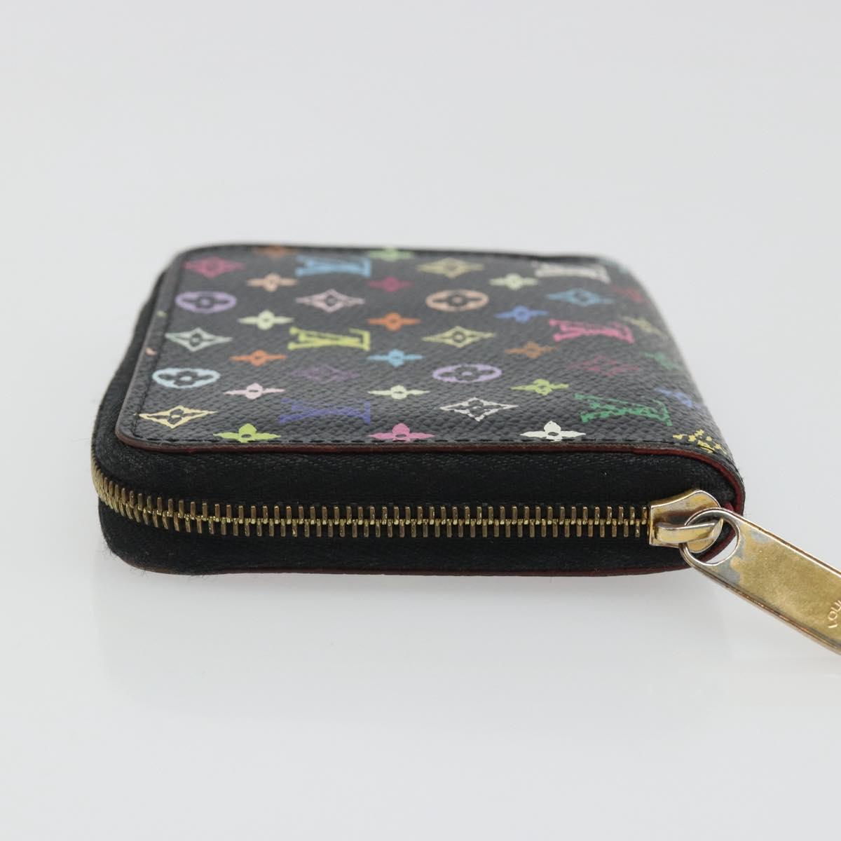 LOUIS VUITTON Multicolor Zippy Coin Purse Black M93740 LV Auth 188528A