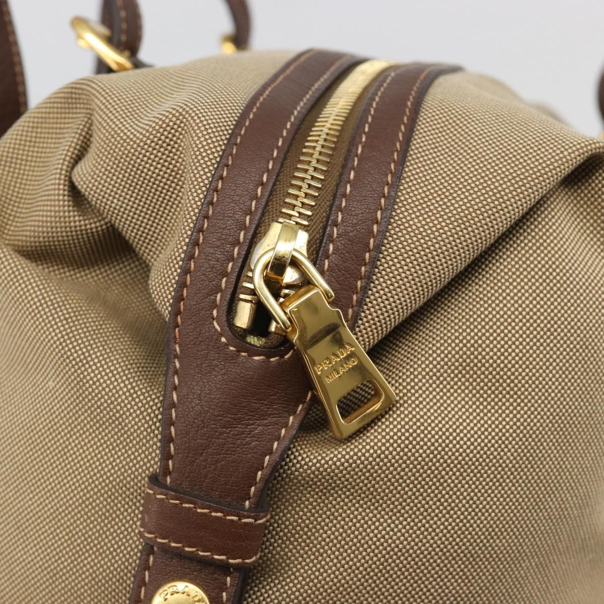 PRADA Shoulder Bag Shoulder Bag Canvas Beige Auth 188534SAV