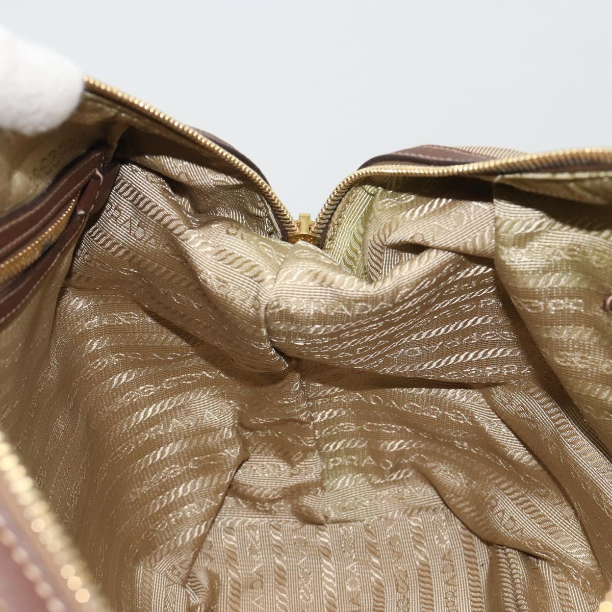 PRADA Shoulder Bag Shoulder Bag Canvas Beige Auth 188534SAV
