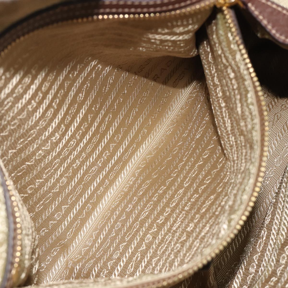 PRADA Shoulder Bag Shoulder Bag Canvas Beige Auth 188534SAV
