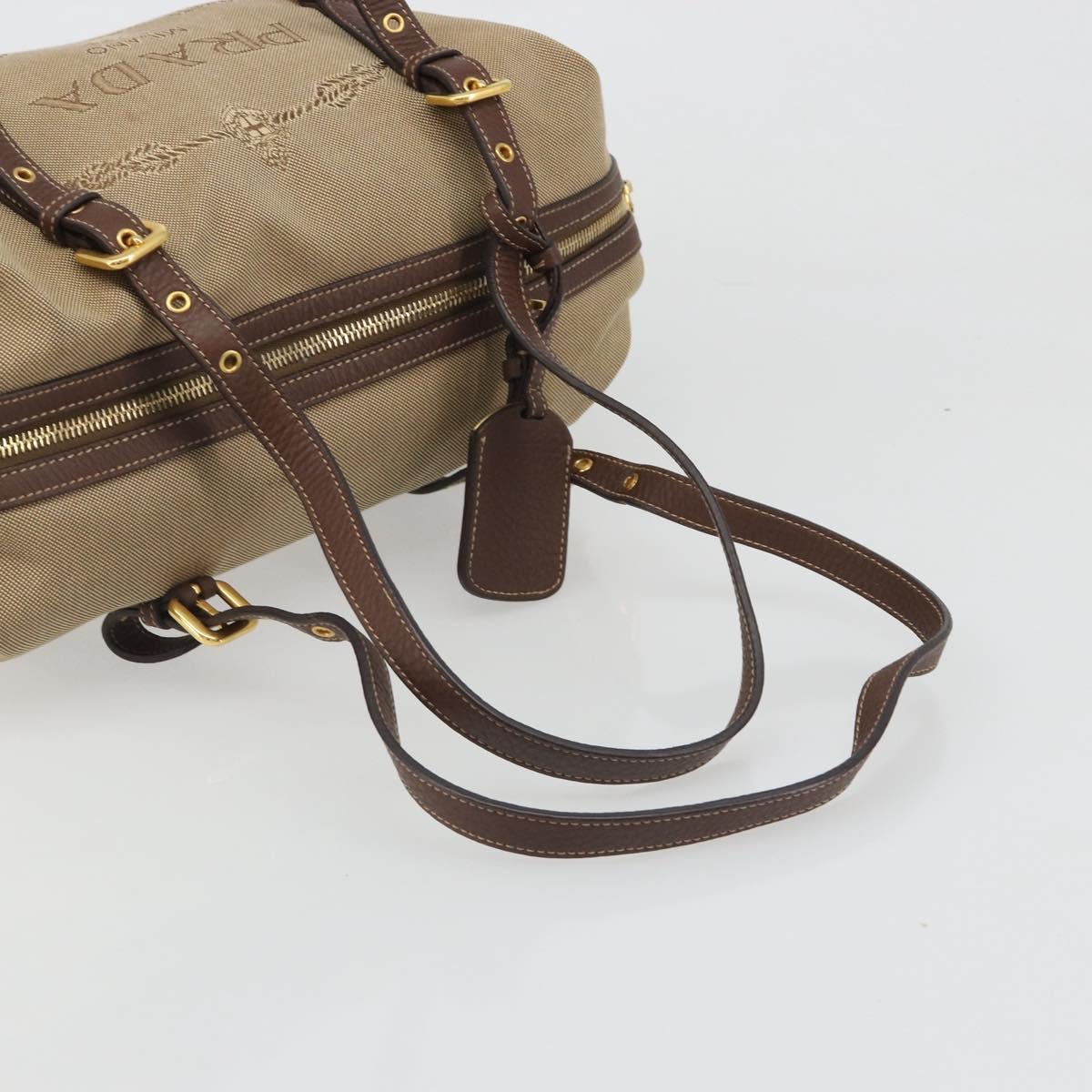 PRADA Shoulder Bag Shoulder Bag Canvas Beige Auth 188534SAV