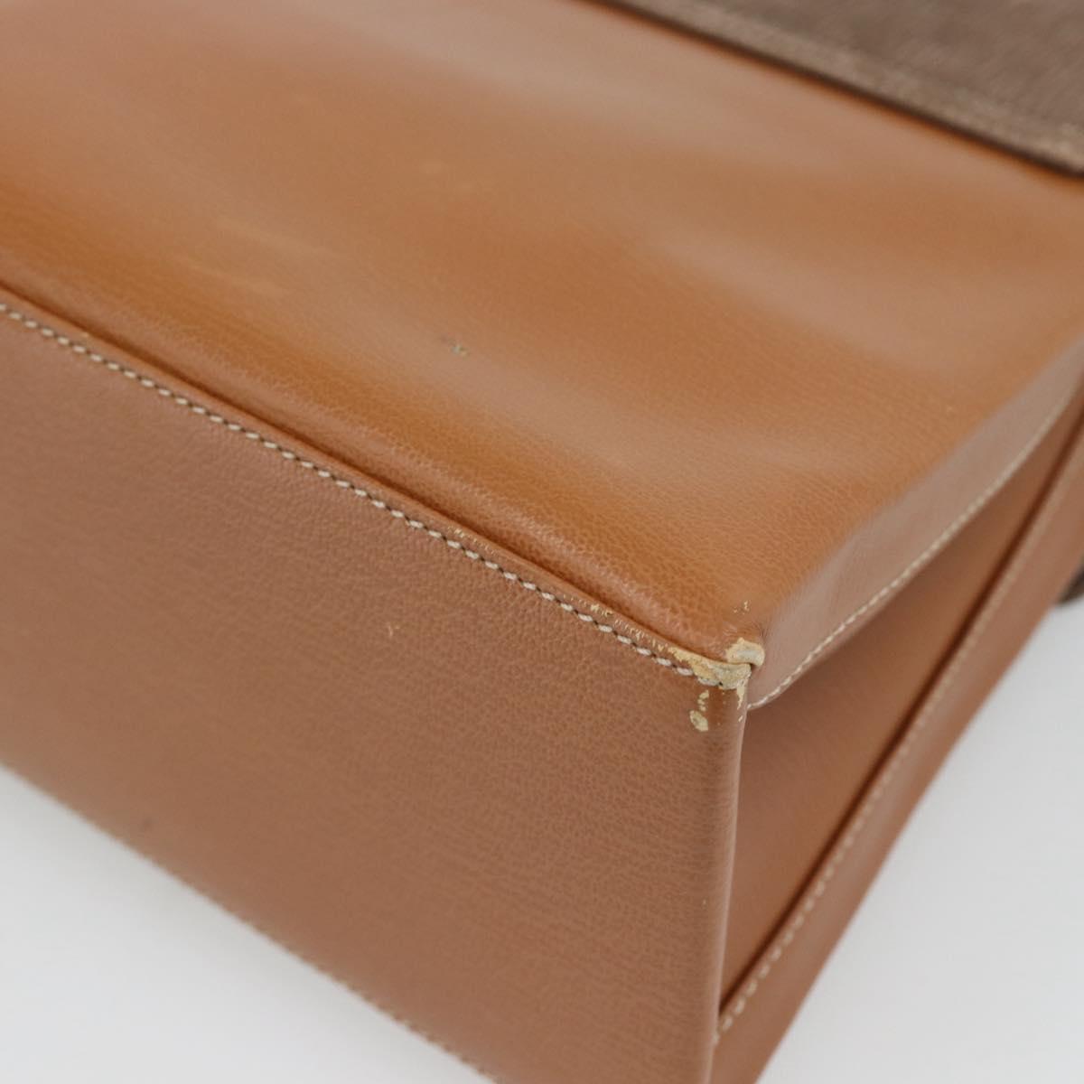 LOEWE Velazquez Hand Bag Leather Brown Gold Auth 188539