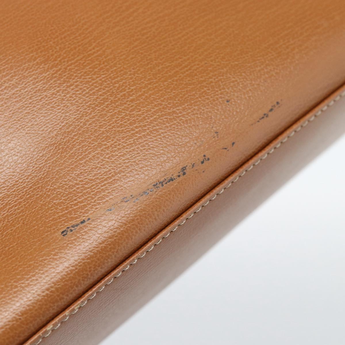 LOEWE Velazquez Hand Bag Leather Brown Gold Auth 188539