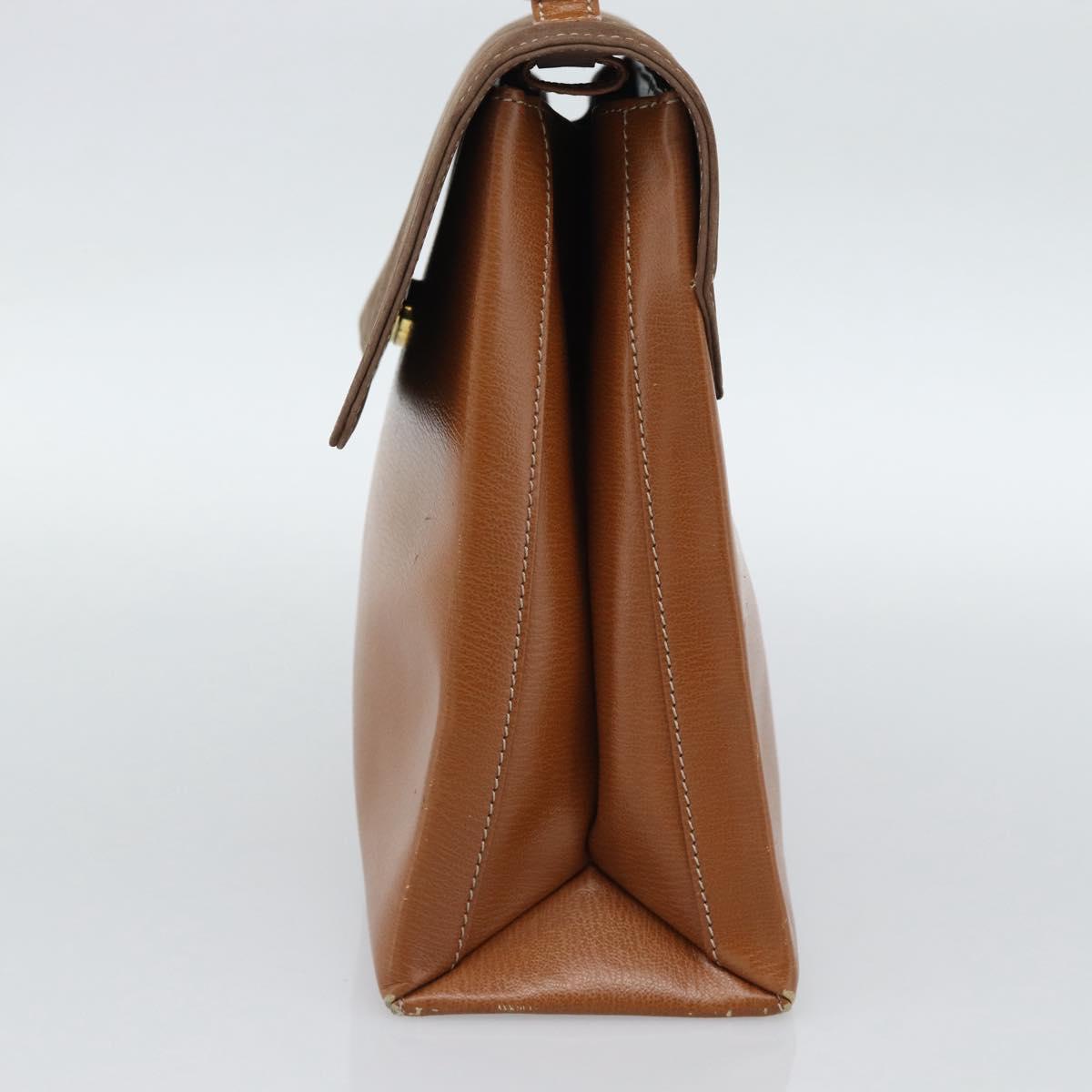 LOEWE Velazquez Hand Bag Leather Brown Gold Auth 188539