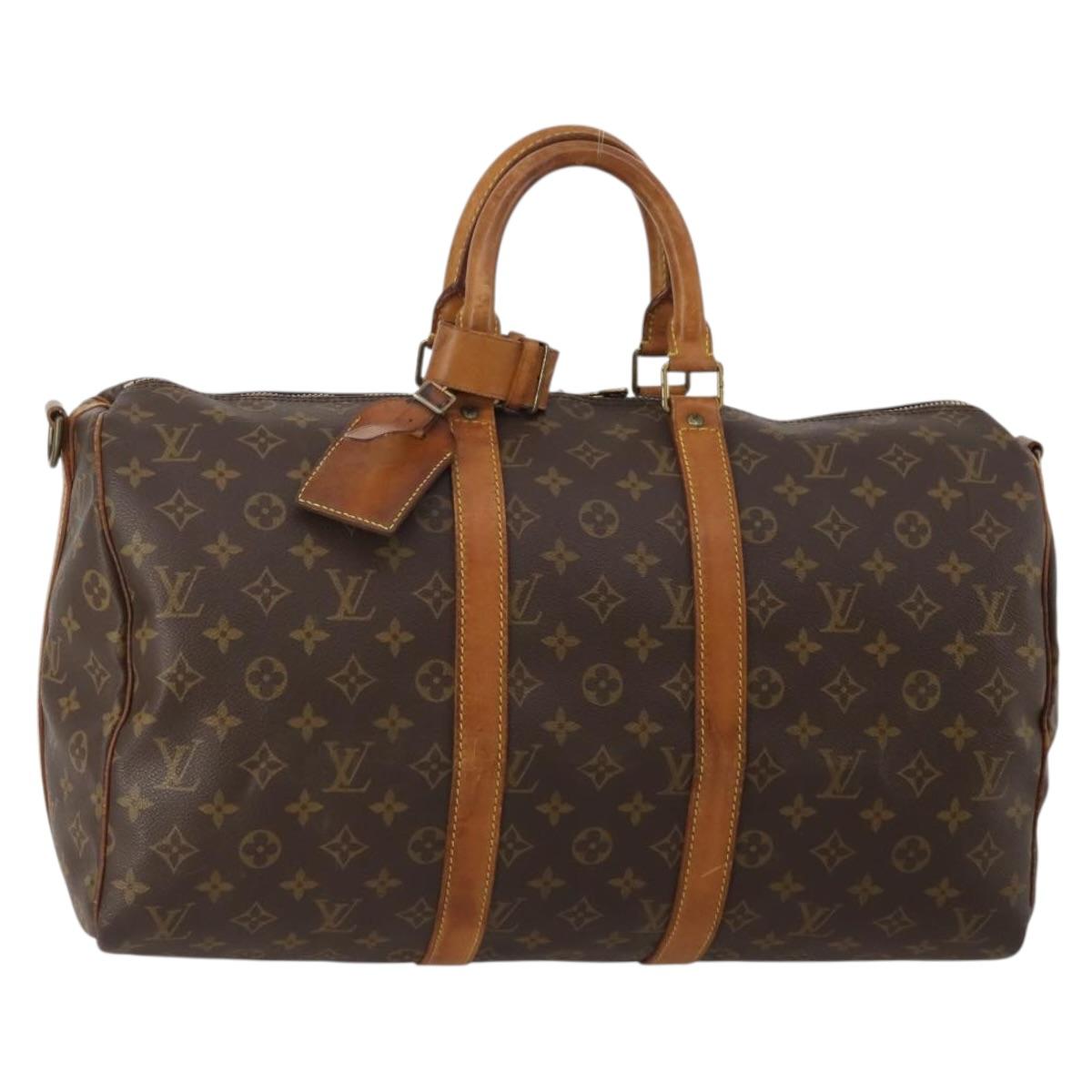 LOUIS VUITTON Monogram Keepall Bandouliere 45 Boston Bag M41418 LV Auth 188540