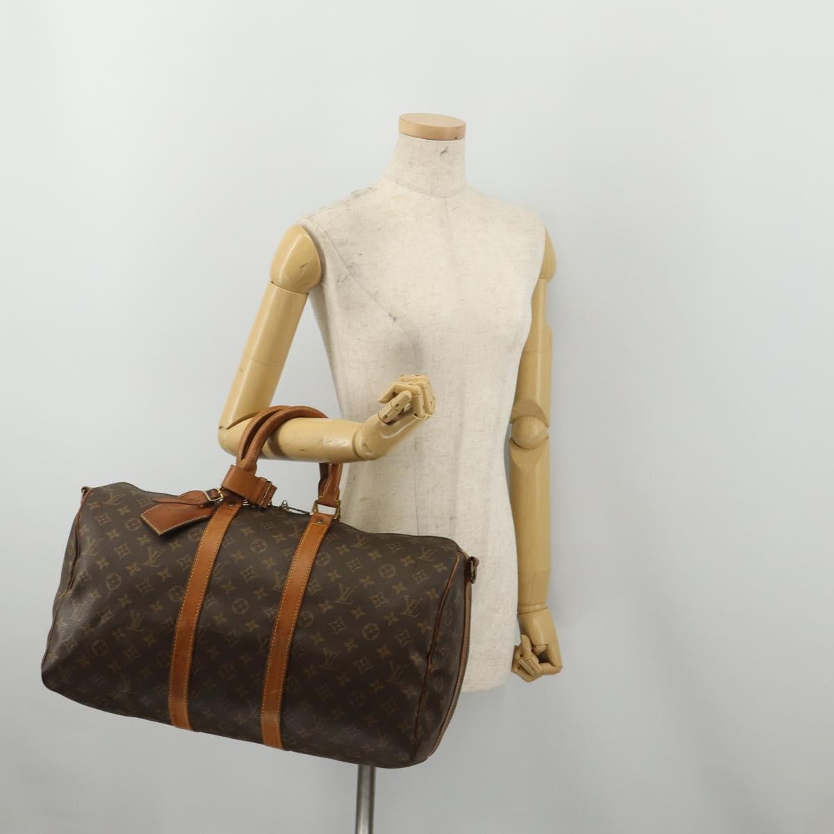LOUIS VUITTON Monogram Keepall Bandouliere 45 Boston Bag M41418 LV Auth 188540